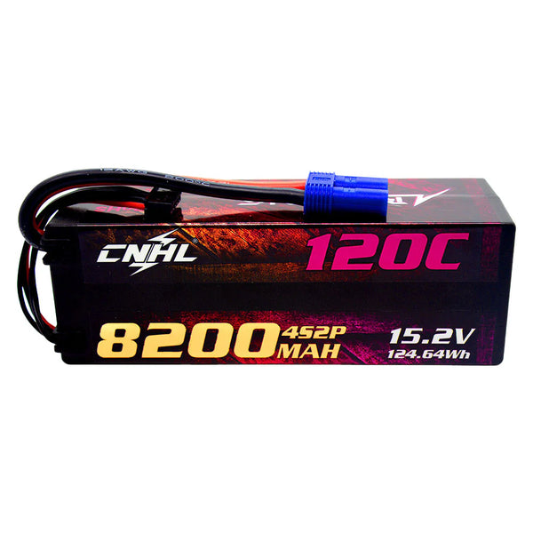 CNHL - 15.2V Lipo batteri med 8200 mAh, 120C i hardcase med EC5 stik