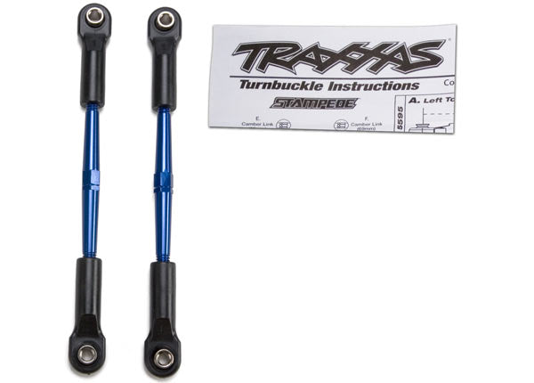 Traxxas - TRX2336A  - Turnbuckles, aluminum (blue-anodized), toe links, 61mm (2) (assembled w/ rod ends & hollow balls) (fits Stampede®) (requires 5m