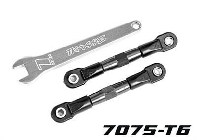 Traxxas - TRX2443A - Camber links, rear (TUBES charcoal gray-anodized, 7075-T6 aluminum, stronger than titanium) (2) (assembled with rod ends and hol