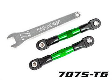 Traxxas - TRX2443G - Camber links, rear (TUBES green-anodized, 7075-T6 aluminum, stronger than titanium) (2) (assembled with rod ends and hollow ball