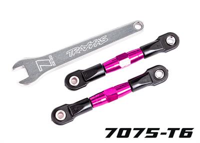 Traxxas - TRX2443P - Camber links, rear (TUBES pink-anodized, 7075-T6 aluminum, stronger than titanium) (2) (assembled with rod ends and hollow balls
