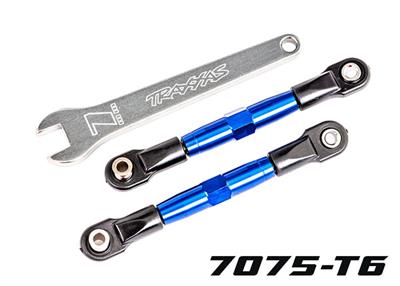 Traxxas - TRX2444X - Camber links, front (TUBES blue-anodized, 7075-T6 aluminum, stronger than titanium) (2) (assembled with rod ends and hollow ball