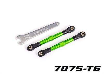 Traxxas - TRX2445G - Toe links, front (TUBES green-anodized, 7075-T6 aluminum, stronger than titanium) (2) (assembled with rod ends and hollow balls)