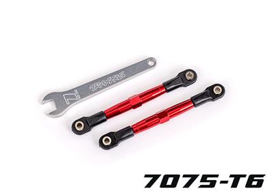 Traxxas - TRX2445R - Toe links, front (TUBES red-anodized, 7075-T6 aluminum, stronger than titanium) (2) (assembled with rod ends and hollow balls)/