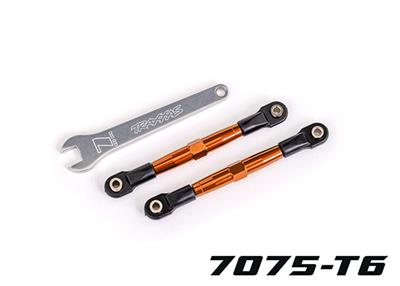 Traxxas - TRX2445T - Toe links, front (TUBES orange-anodized, 7075-T6 aluminum, stronger than titanium) (2) (assembled with rod ends and hollow balls