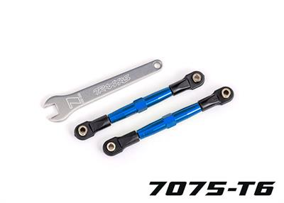 Traxxas - TRX2445X - Toe links, front (TUBES blue-anodized, 7075-T6 aluminum, stronger than titanium) (2) (assembled with rod ends and hollow balls)/