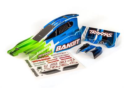 Traxxas - TRX2450X - Body, Bandit® (also fits Bandit® VXL), green/ wing (painted, decals applied)