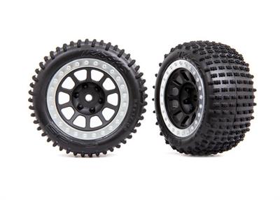 Traxxas - TRX2470G - Tires & wheels, assembled (2.2" black, satin chrome beadlock wheels, Alias® 2.2" tires) (2) (Bandit® rear, medium compound with