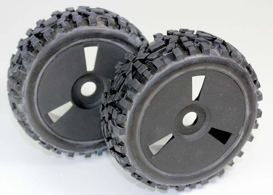 Absima - 2520018 - 1/8 Offroad dæk på sorte fælge "Dirt" (2 stk)