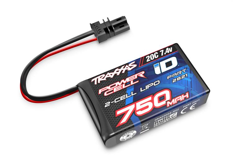 Traxxas - TRX2821 - 7.4V Lipo Batteri med 750mAh, 20C med Traxxas ID stik