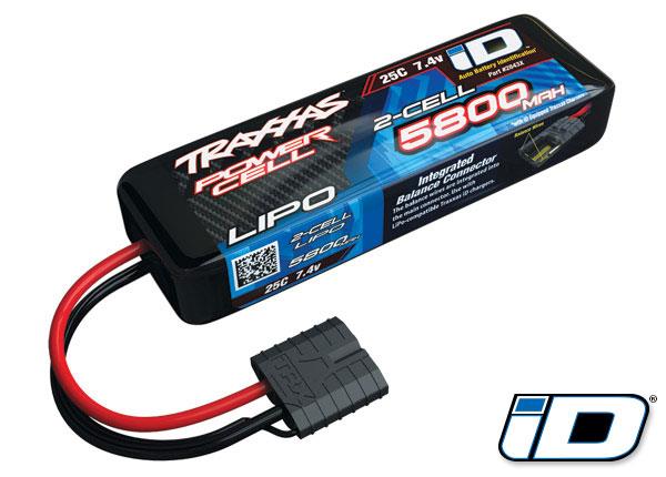 Traxxas - TRX2843x - 7,4V Lipo batteri med 5800 mAh, 25C, Softcase og Traxxas ID stik
