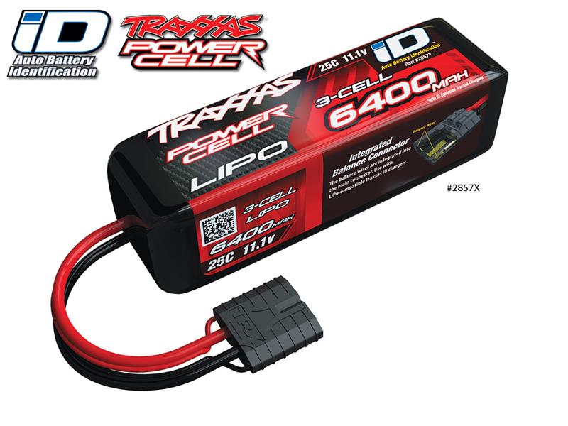 Traxxas - TRX2857x - 11,1V Lipo batteri med 6400 mAh, 25C i Softcase med Traxxas ID stik