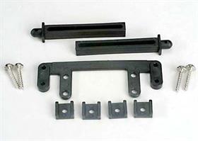 Traxxas - TRX4215 - Rear body mount base/ rear body mounting posts (2)/rear body mounting clamps (4)/ screws