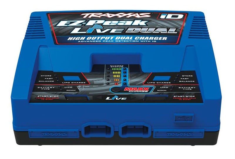 Traxxas - TRX2973GX - 16A EZ-Peak Live dobbelt oplader med ID autogenkendelse af Traxxas ID NiMH og Lipo batterier - 2-4S