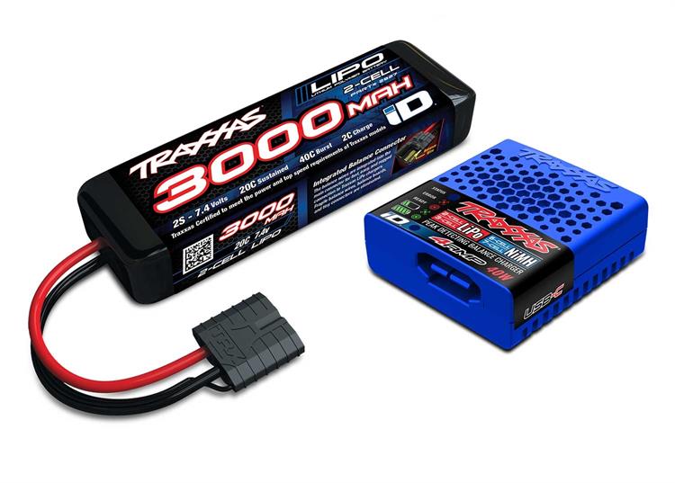 Traxxas - TRX2985-2S - Battery/ charger completer pack (includes #2985 charger and "2827X 3000mAh 7.4V Lipo Battery