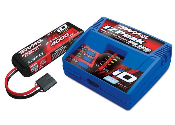 Traxxas - TRX2994GX - 4A ID oplader (TRX2970) med 11,1V, 4000 mAh, 25C Lipo batteri med ID® (TRX2849X)