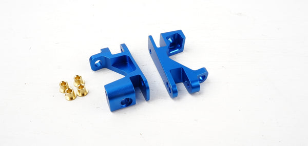 KeysRC - KRSlash007B - Caster Blokke i Blå Aluminum til Traxxas Slash 4x4 og Rustler 4x4