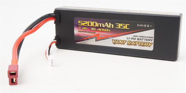 Vant - 7.4V Lipo batteri med 5200 mAh, 35C i Hardcase med Deans stik