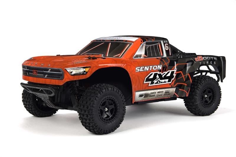 Arrma - ARA402251 - SENTON 4X4 MEGA Karosseri malet og klippet (Rød/ Sort)