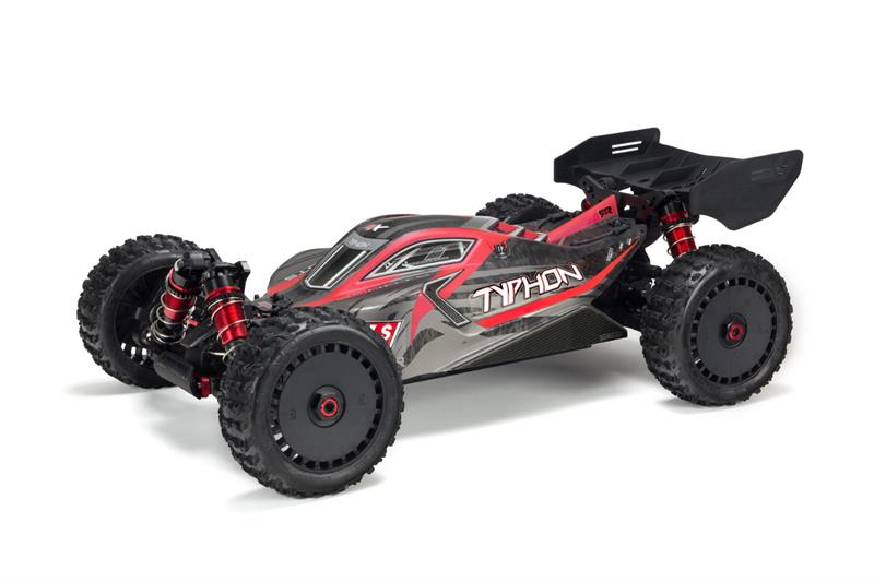 Arrma - ARA406120 - TYPHON 6S BLX Karosseri i lexan (Sort/ Rød)