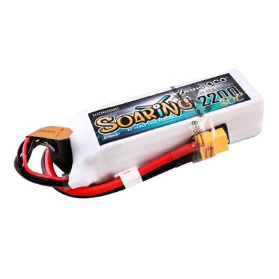 GensAce - BSR30C22004S-GT - 14.8V 2200 mAh 30C Lipo Batteri med XT-60 stik