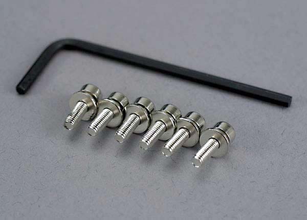 Traxxas - TRX3159 - Screws, 3x10mm cap-head machine (hex drive) (6)/ lock washers (6)/ hex wrench