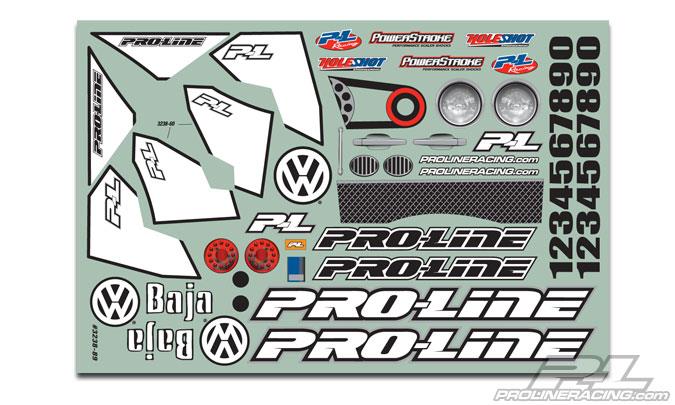 Pro-Line - PL3238-63 - VW full fender Baja bug karosseri i klar lexan til Slash