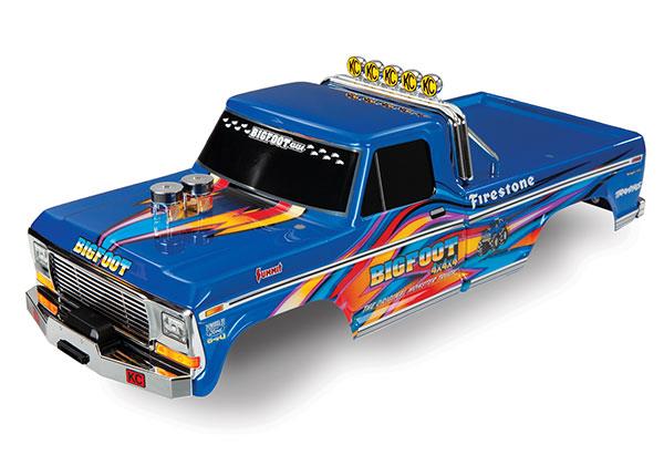 Traxxas - TRX3661x - Body, Bigfoot® No. 1, blue-x, Officially Licensed replica (Passer kun til BigFoot)