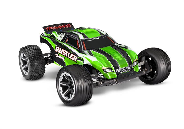 Traxxas - TRX37054-8 - 1/10 Rustler 2WD med Batteri og USB Oplader