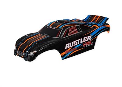 Traxxas - TRX3720T - Body, Rustler® VXL, orange (painted, decals applied)