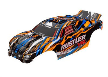 Traxxas - TRX3726T - Body, Rustler® VXL, orange (painted, decals applied)