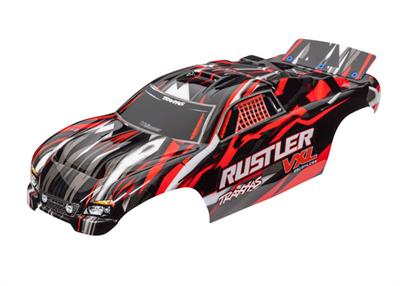 Traxxas - TRX3726 - Body, Rustler® VXL, red (painted, decals applied)