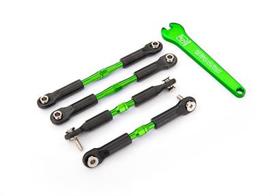 Traxxas - TRX3741G - Turnbuckles, aluminum (green-anodized), camber links, front, 39mm (2), rear, 49mm (2) (assembled w/rod ends & hollow balls)/ wre