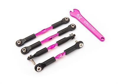 Traxxas - TRX3741P - Turnbuckles, aluminum (pink-anodized), camber links, front, 39mm (2), rear, 49mm (2) (assembled w/rod ends & hollow balls)/ wren