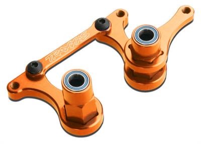 Traxxas - TRX3743T - Steering bellcranks, drag link (orange-anodized 6061-T6 aluminum)/ 5x8mm ball bearings (4)/ hardware (assembled)