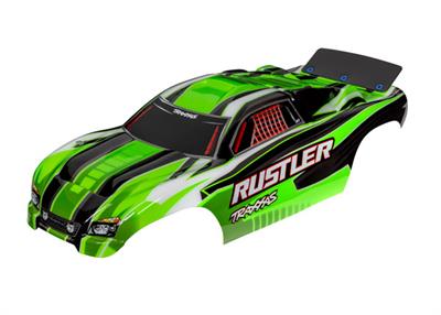 Traxxas - TRX3750G - Body, Rustler® (also fits Rustler® VXL), green (painted, decals applied, assembled with wing)