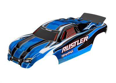 Traxxas - TRX3750X - Body, Rustler® (also fits Rustler® VXL), blue (painted, decals applied, assembled with wing)