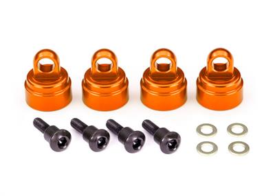 Traxxas - TRX3767T - Shock caps, aluminum (orange-anodized) (4) (fits all Ultra Shocks)