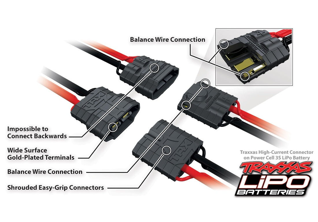 11.1V Lipo batteri med 5000 mAh, 25C i Softcase med Traxxas ID stik