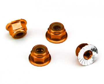 4mm Lock Nut Flanged Alu Orange (4)