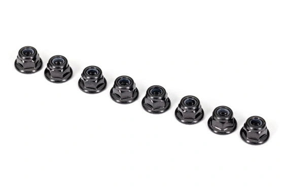 3mm Lock Nut Flanged Black (8)