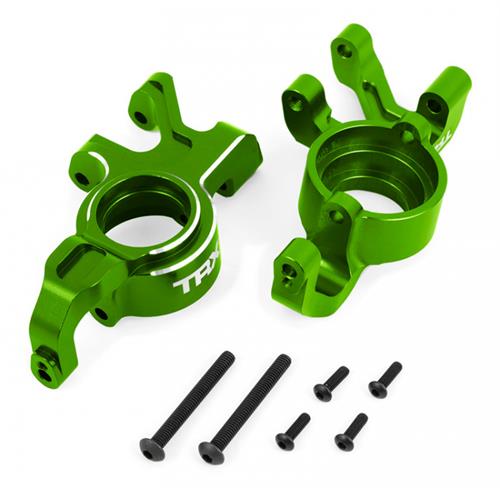 Traxxas - TRX7836G - Steering Blocks L&R (Pair) Alu Green X-Maxx, XRT