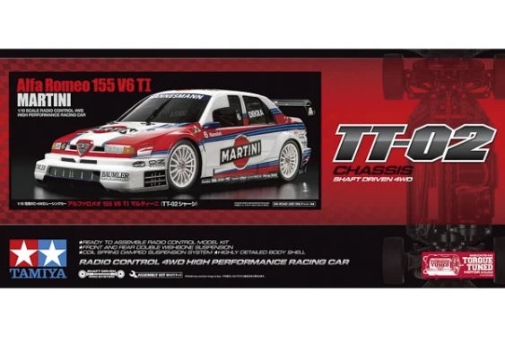 Tamiya - 58606 - 1/10 R/C Alfa Romeo 155 V6 TI Martini - Samlesæt