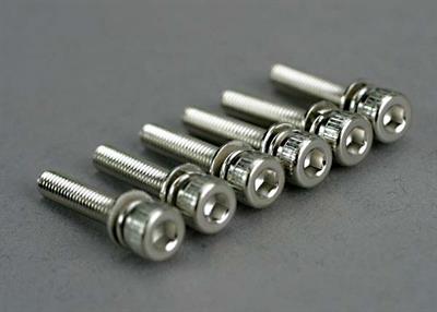 Traxxas - TRX5142 - Screws, 3x15mm caphead machine (hex drive) (with split and flat washers) (6)