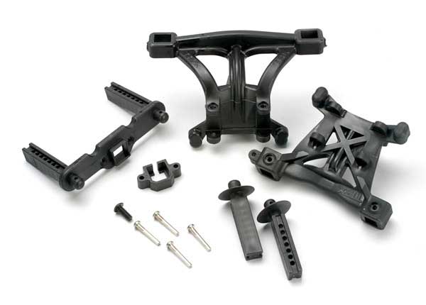 Traxxas - TRX5314 - Body mounts, front and rear/ body mount posts, front & rear/ 2.5x18mm screw pins (4)/ 4x10mm BCS (1)