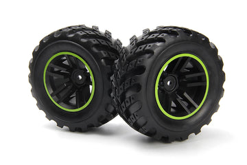 Spryte Wheels/Tires Assembled (Black/Green)
