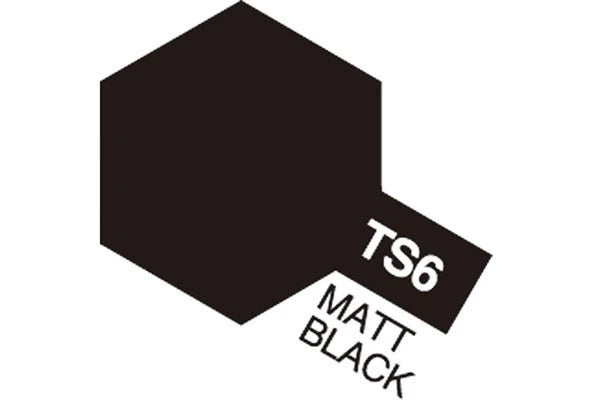 Tamiya - TS-6 - Matt Black (Flat) - Spraymaling - 100 ml