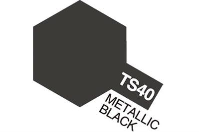 Tamiya - TS-40 -  Metallic Black (Gloss) - Spraymaling - 100 ml