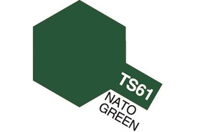 Tamiya - TS-61 - NATO Green (Flat) - Spraymaling - 100 ml