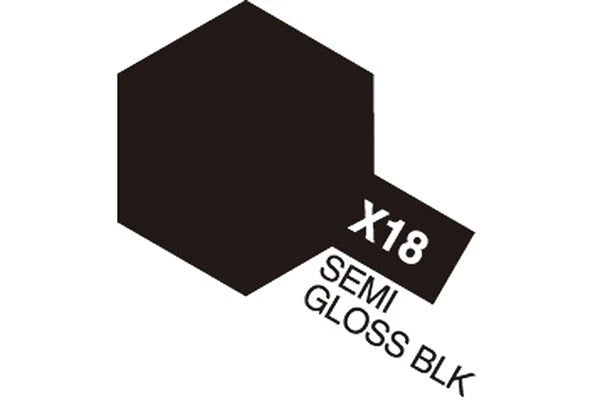 Tamiya - X-18 - Acrylic Mini X-18 Semi Gloss Black (Semi Gloss)